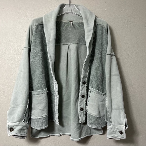 Free People Jordan Reverse Fleece Oversized Shacket size XS - Picture 8 of 14